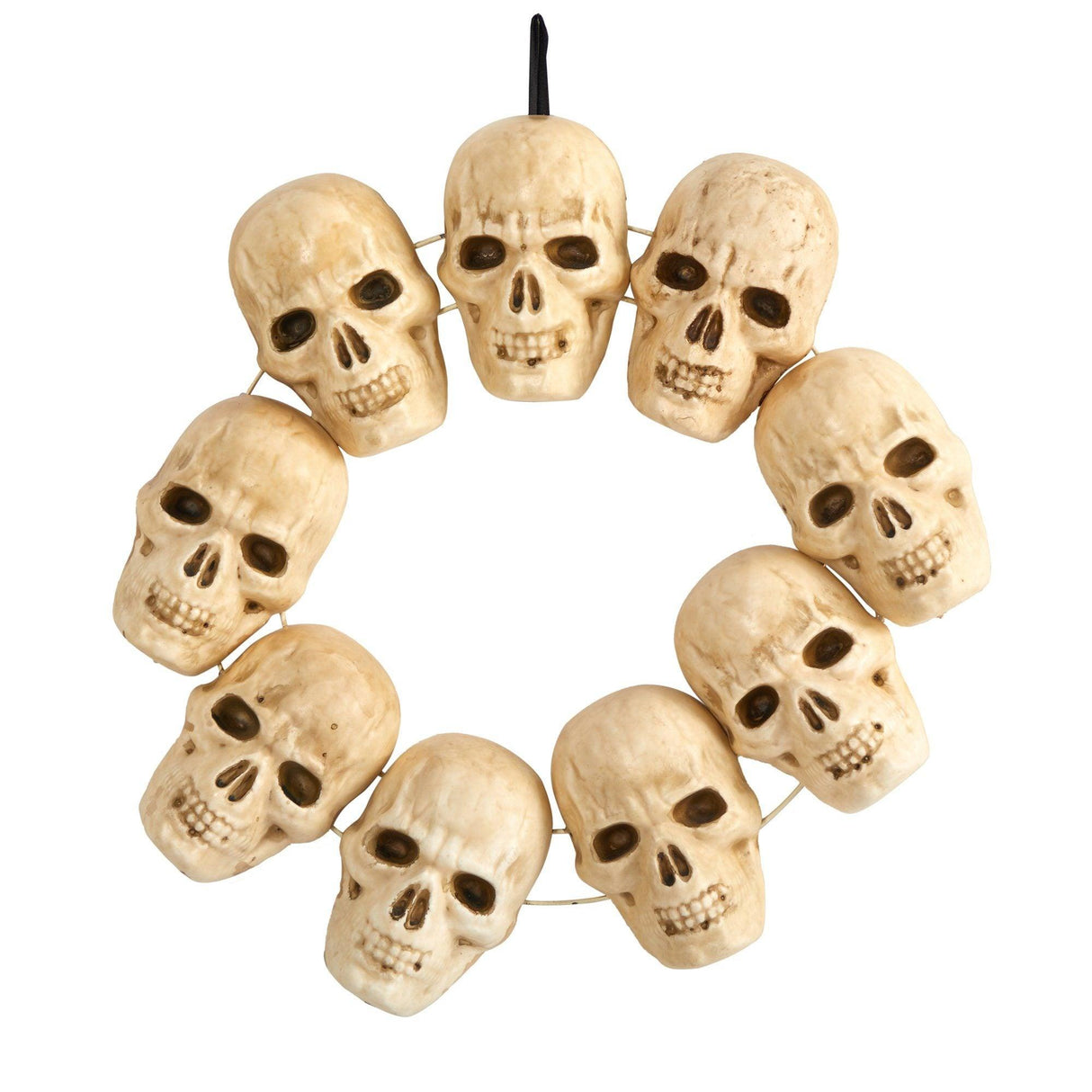 20” Halloween Skull Wreath with Lighted Eyes by Nearly Natural - Vysn