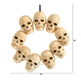 20” Halloween Skull Wreath with Lighted Eyes by Nearly Natural - Vysn