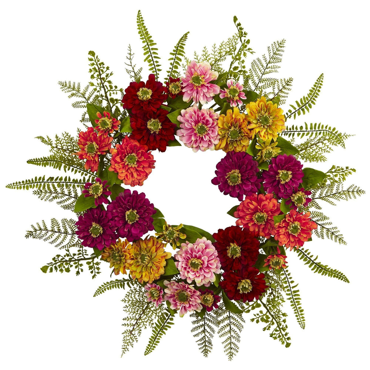 20" Mixed Flower Wreath" by Nearly Natural