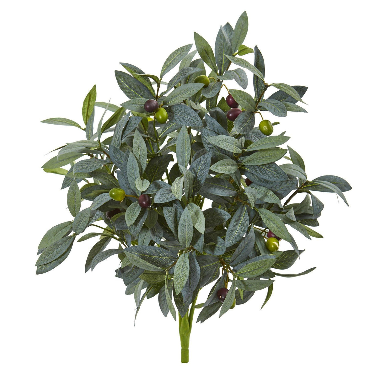 21” Olive Bush with Berries Artificial Plant (Set of 3) by Nearly Natural