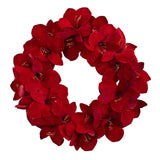 22” Amaryllis Wreath by Nearly Natural