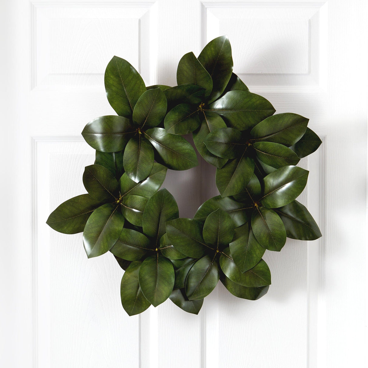 22” Magnolia Leaf Artificial Wreath by Nearly Natural