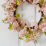 24" Cherry Blossom Wreath" by Nearly Natural