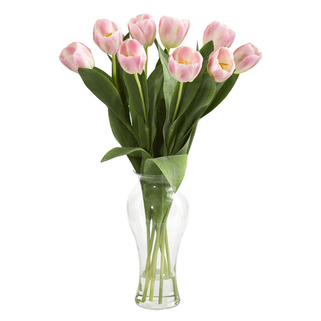 24” Tulips w/Vase by Nearly Natural