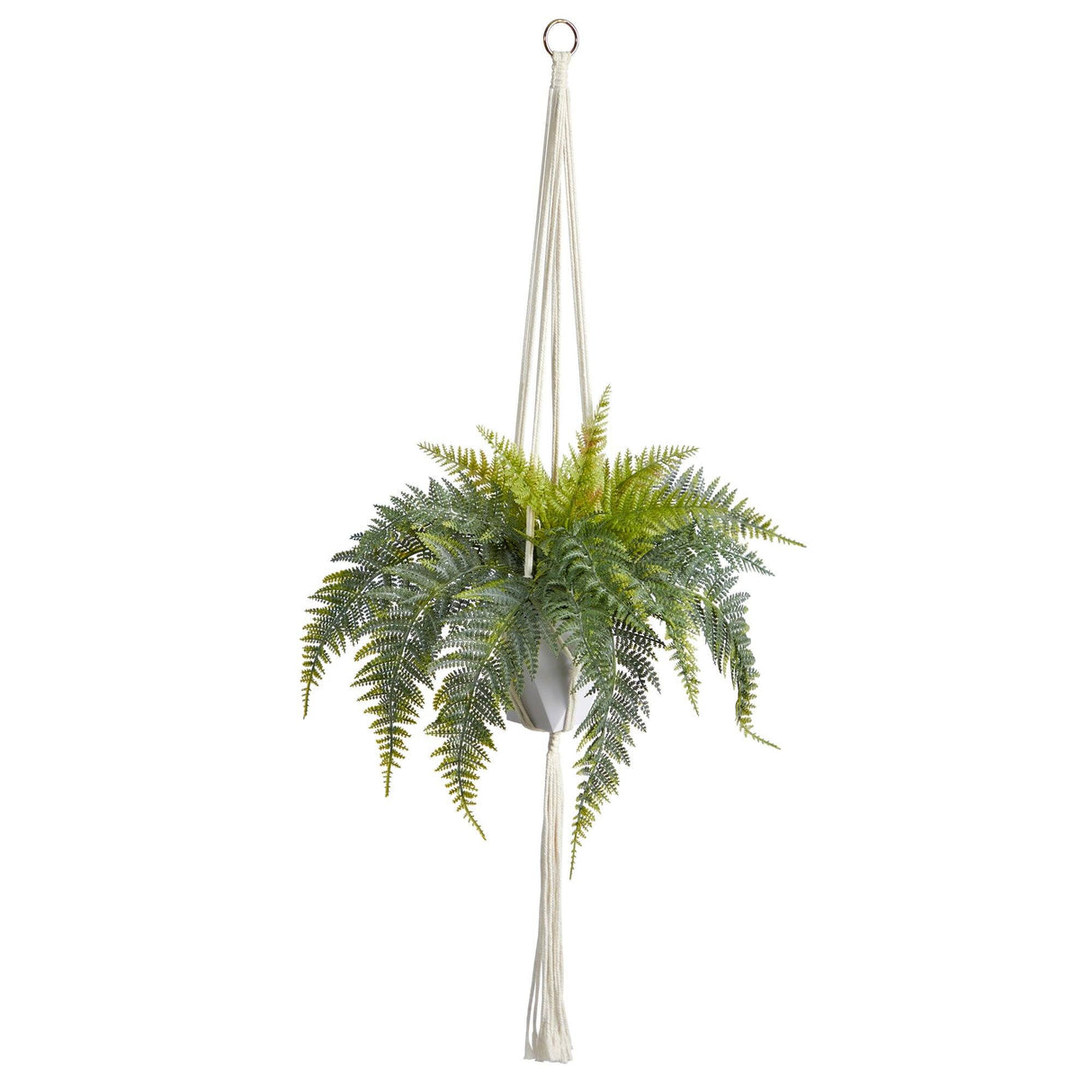 25” Fern Hanging Artificial Plant in Decorative Basket by Nearly Natural