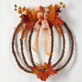 26” Autumn Pumpkin Artificial Vine Fall Wreath by Nearly Natural