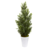 27” Mini Cedar Artificial Pine Tree in Decorative Planter (Indoor/Outdoor) by Nearly Natural