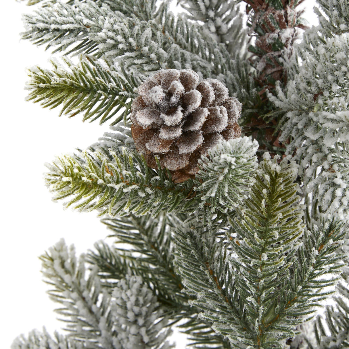 28” Flocked Artificial Christmas Tree with Pine Cones by Nearly Natural