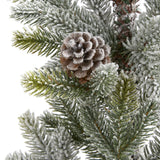 28” Flocked Artificial Christmas Tree with Pine Cones by Nearly Natural