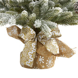 28” Flocked Artificial Christmas Tree with Pine Cones by Nearly Natural