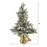 28” Flocked Artificial Christmas Tree with Pine Cones by Nearly Natural