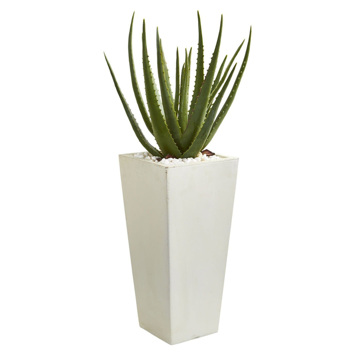 29” Aloe Artificial Plant in White Planter by Nearly Natural