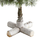 3’ Flocked Artificial Christmas Tree Topiary with 50 Warm White LED Lights and Pine Cones by Nearly Natural