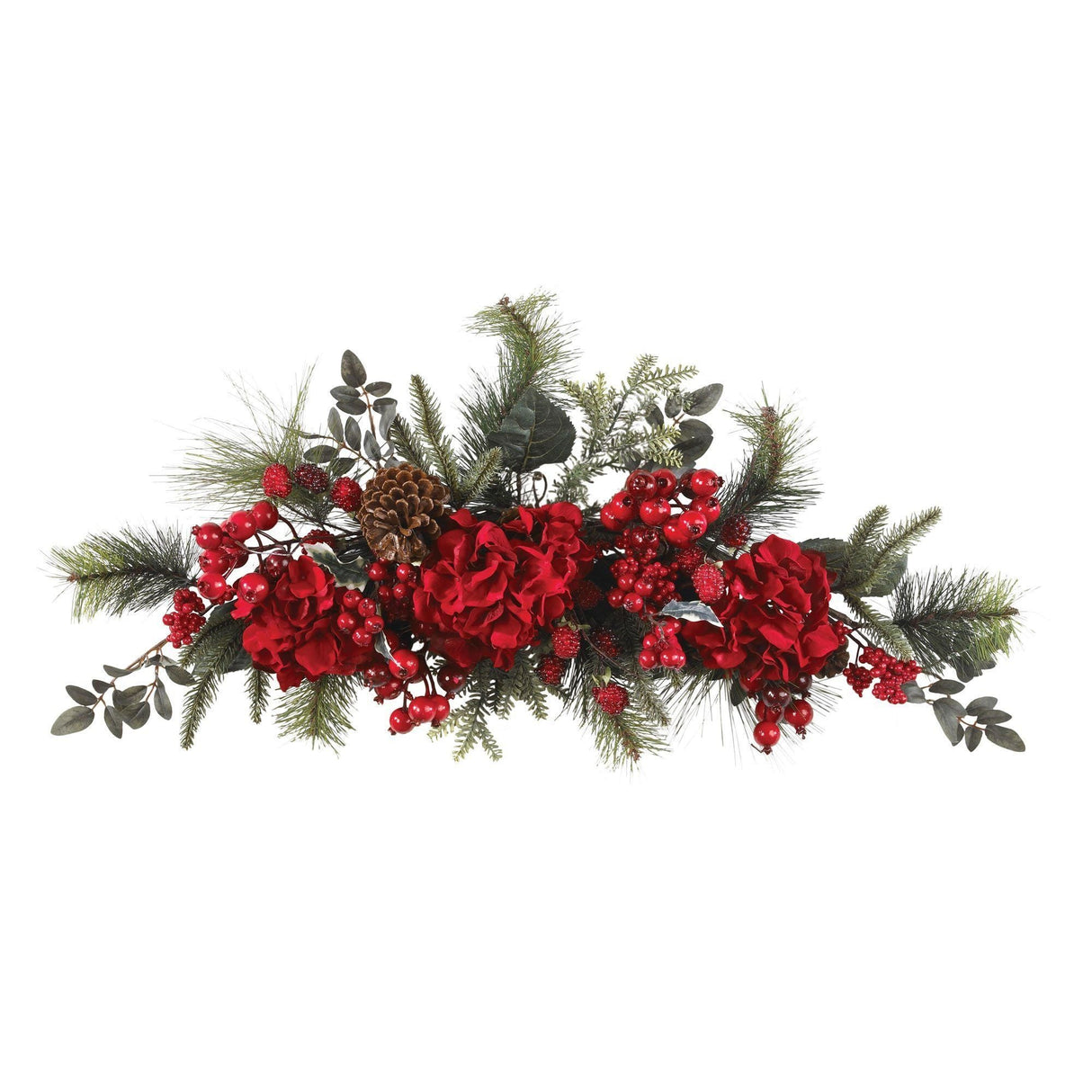 30" Holiday Hydrangea Swag" by Nearly Natural