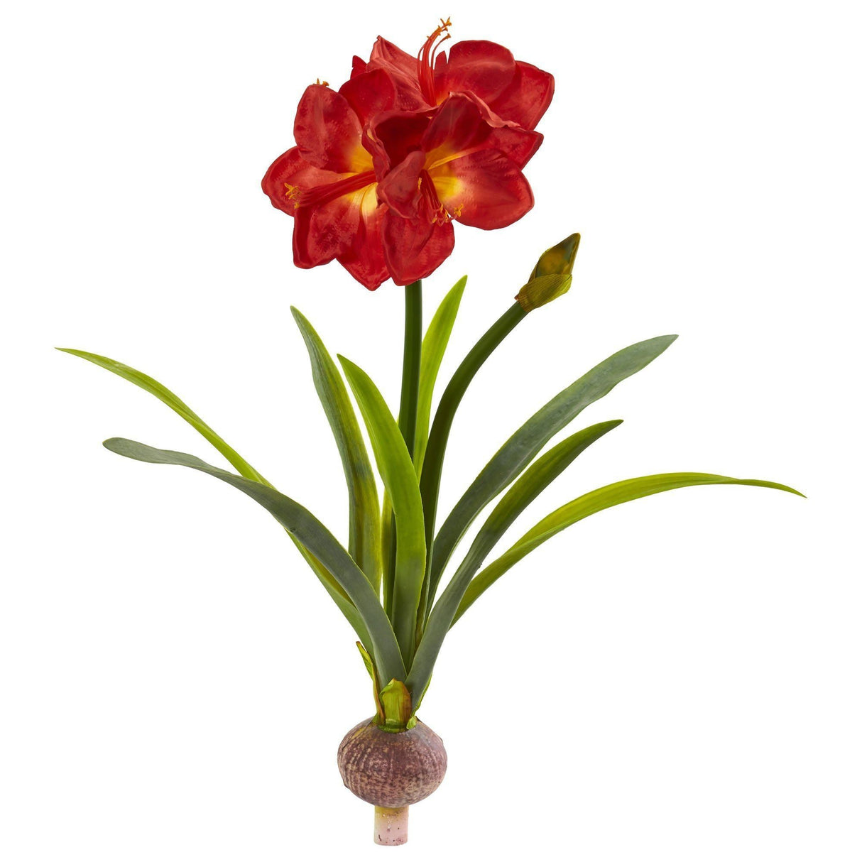 31” Amaryllis Artificial Flower Set (Set of 3 Flowers) by Nearly Natural