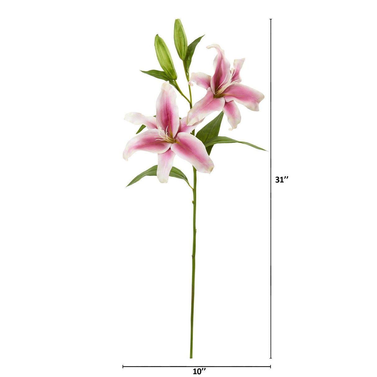 31” Rubrum Lily Artificial Flower (Set of 3) by Nearly Natural