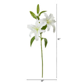 31” Rubrum Lily Artificial Flower (Set of 3) by Nearly Natural