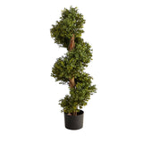 33” Boxwood Topiary Spiral Artificial Tree (Indoor/Outdoor) by Nearly Natural