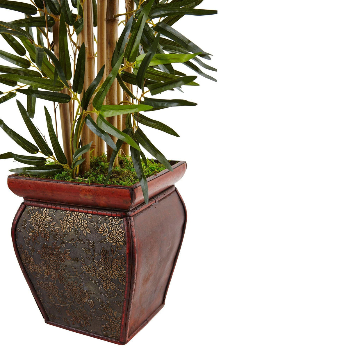 3.5’ Bamboo Tree in Wooden Decorative Planter by Nearly Natural