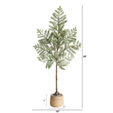 35'' Frosted Pine Artificial Christmas Tree in Decorative Planter by Nearly Natural