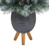 3.5’ Frosted Tip British Columbia Mountain Pine Artificial Christmas Tree by Nearly Natural