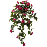 37” Bougainvillea Hanging Artificial Plant (Set of 2) by Nearly Natural