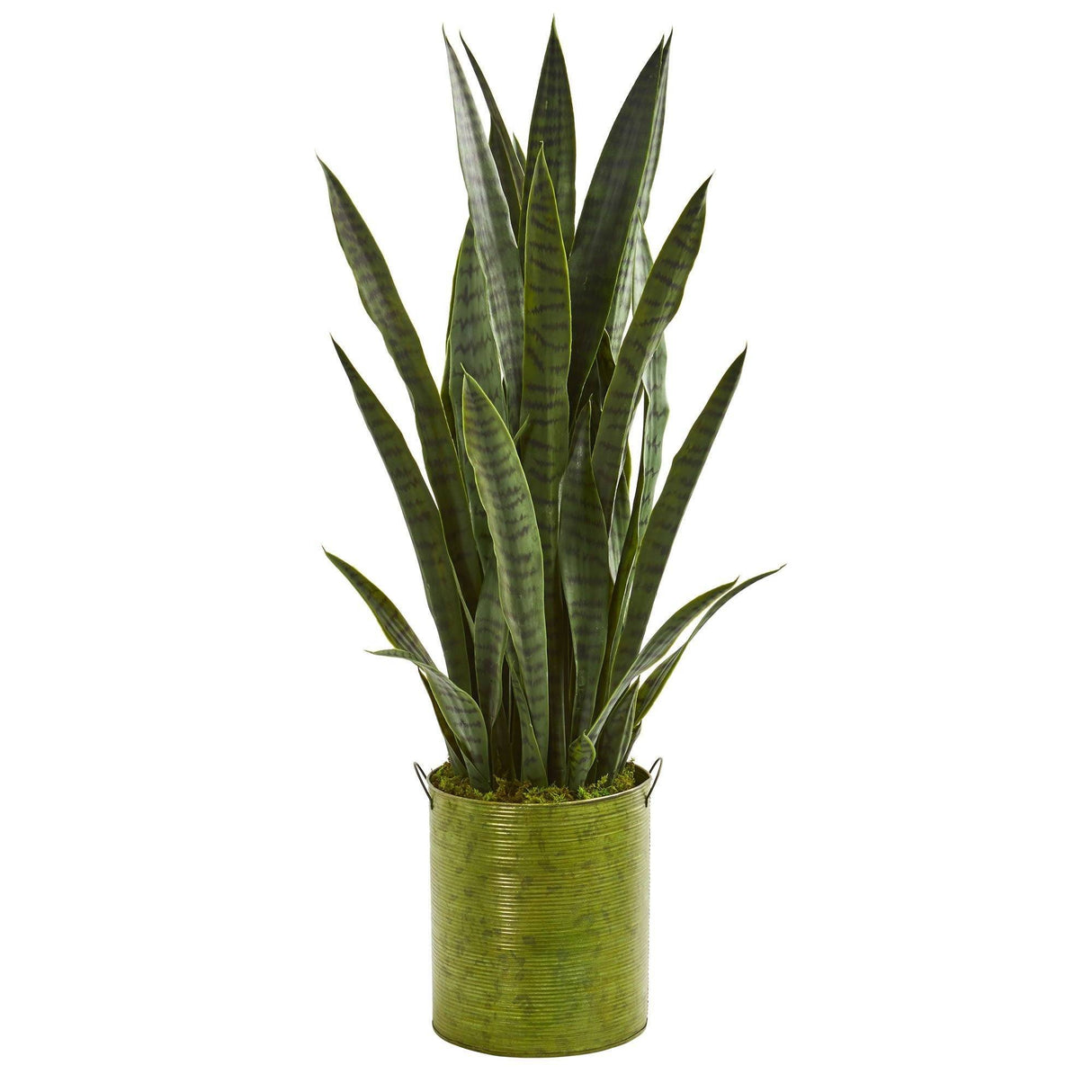 39” Sansevieria Artificial Plant in Metal Planter by Nearly Natural