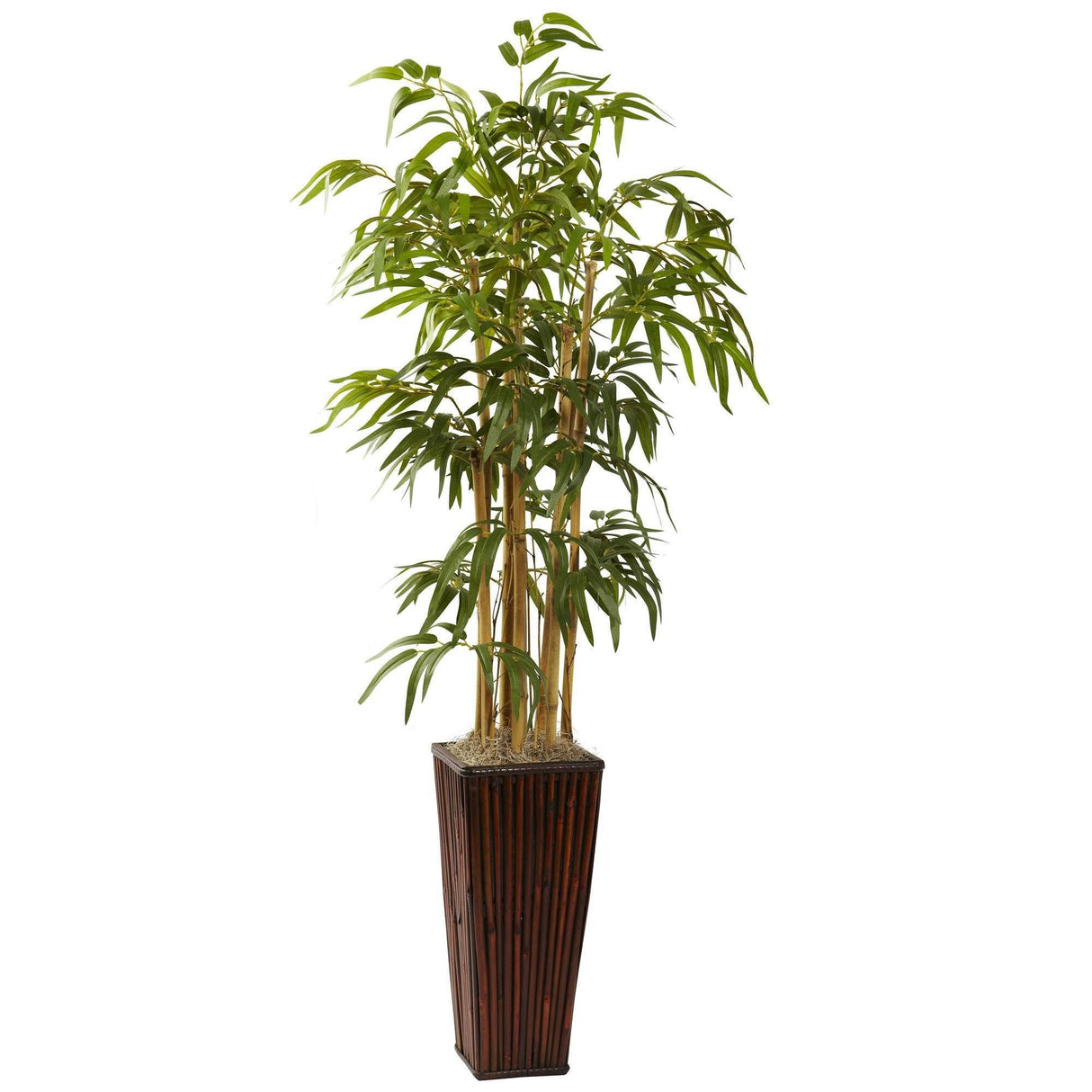 4’ Bamboo w/Decorative Planter by Nearly Natural