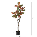 4’ Fall Magnolia Artificial Tree by Nearly Natural