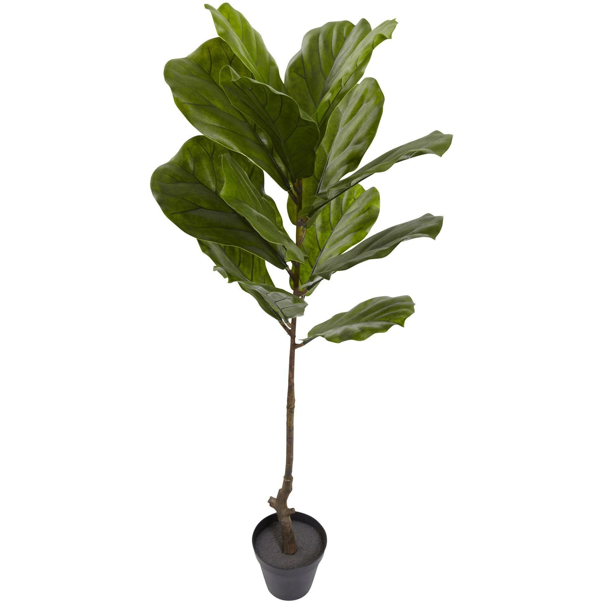 4’ Fiddle Leaf Tree UV Resistant (Indoor/Outdoor) by Nearly Natural