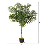 4’ Single Stalk Golden Cane Artificial Palm Tree by Nearly Natural