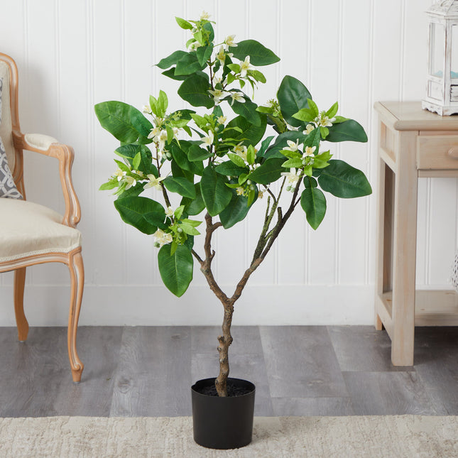 4’ Grapefruit Flower Artificial Tree by Nearly Natural