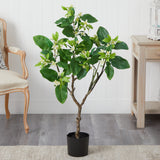 4’ Grapefruit Flower Artificial Tree by Nearly Natural