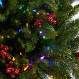 4' Holiday Christmas Tree Plant Pre-Lit and Glittered on Pedestal with 150 Multicolored LED lights by Nearly Natural