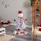 4’ Snowman Artificial Christmas Tree with 234 Bendable Branches by Nearly Natural