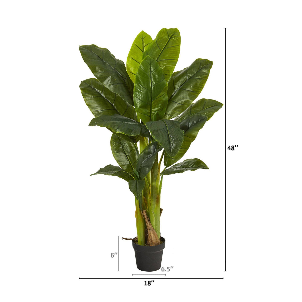 4' Triple Stalk Banana Tree (Real Touch) by Nearly Natural