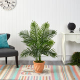 45” Areca Palm Artificial Tree in in Terra-Cotta Planter (Real Touch) by Nearly Natural