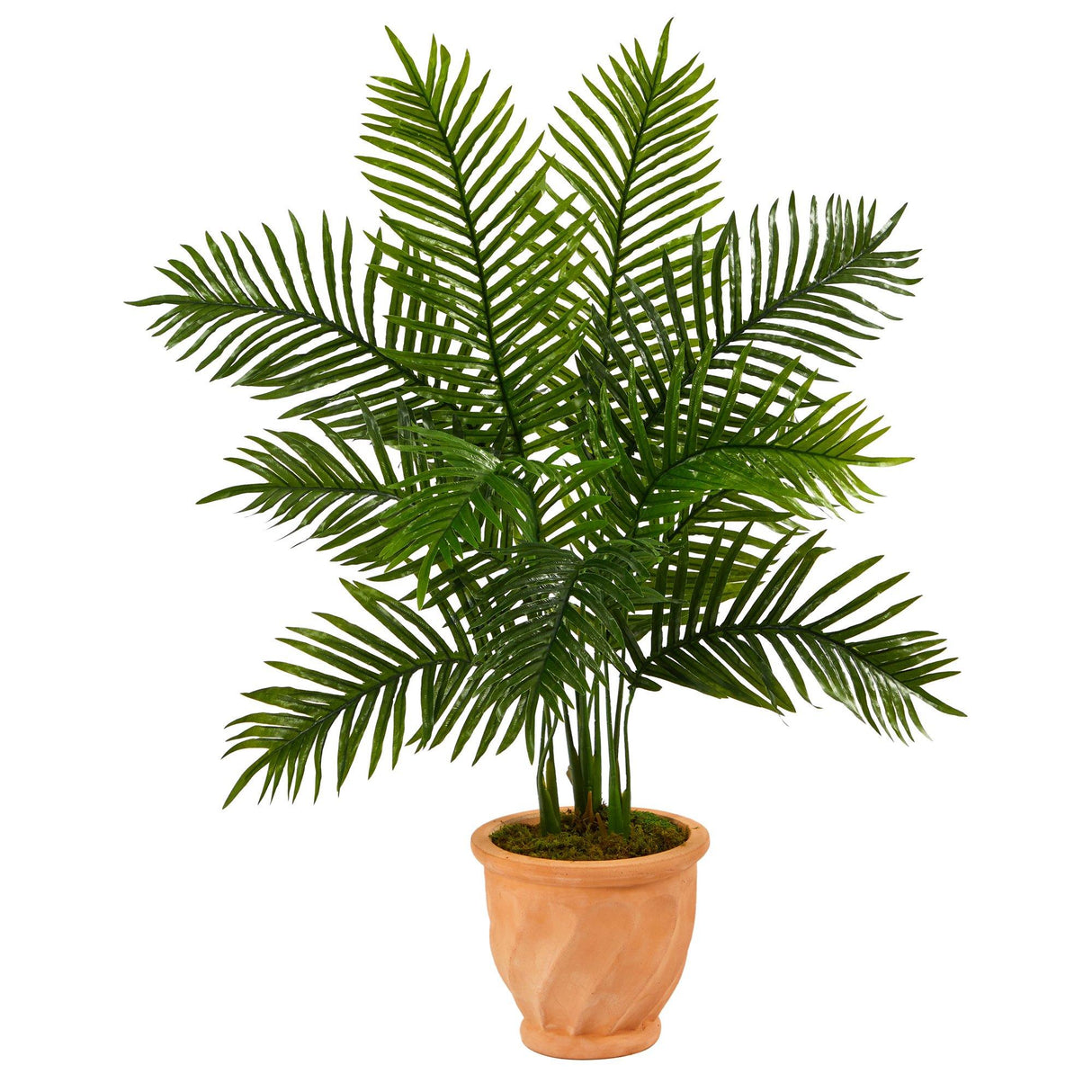 45” Areca Palm Artificial Tree in in Terra-Cotta Planter (Real Touch) by Nearly Natural