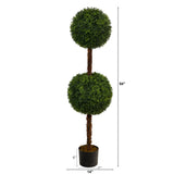 4.5’ Boxwood Double Ball Topiary Artificial Tree (Indoor/Outdoor) by Nearly Natural