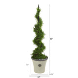 4.5’ Artificial Cypress Spiral Topiary Tree in Decorative Planter by Nearly Natural