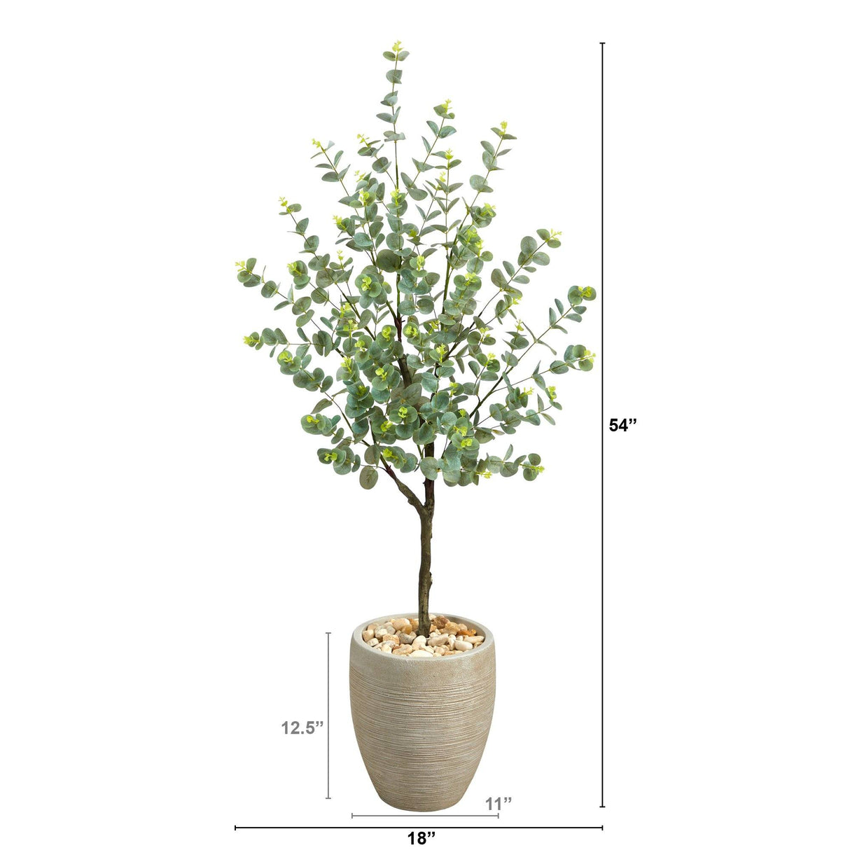 4.5’ Eucalyptus Artificial Tree in Sand Colored Planter by Nearly Natural