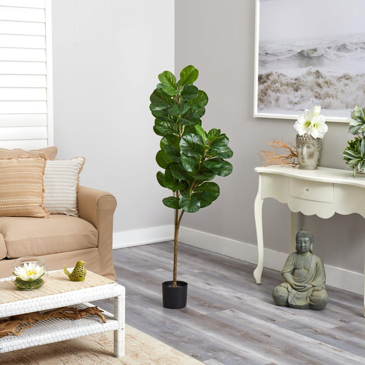 4.5’ Fiddle Leaf Fig Artificial Tree by Nearly Natural