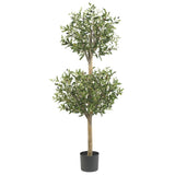 4.5' Olive Double Topiary Silk Tree by Nearly Natural