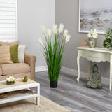 4.5’ Plum Grass Artificial Plant by Nearly Natural