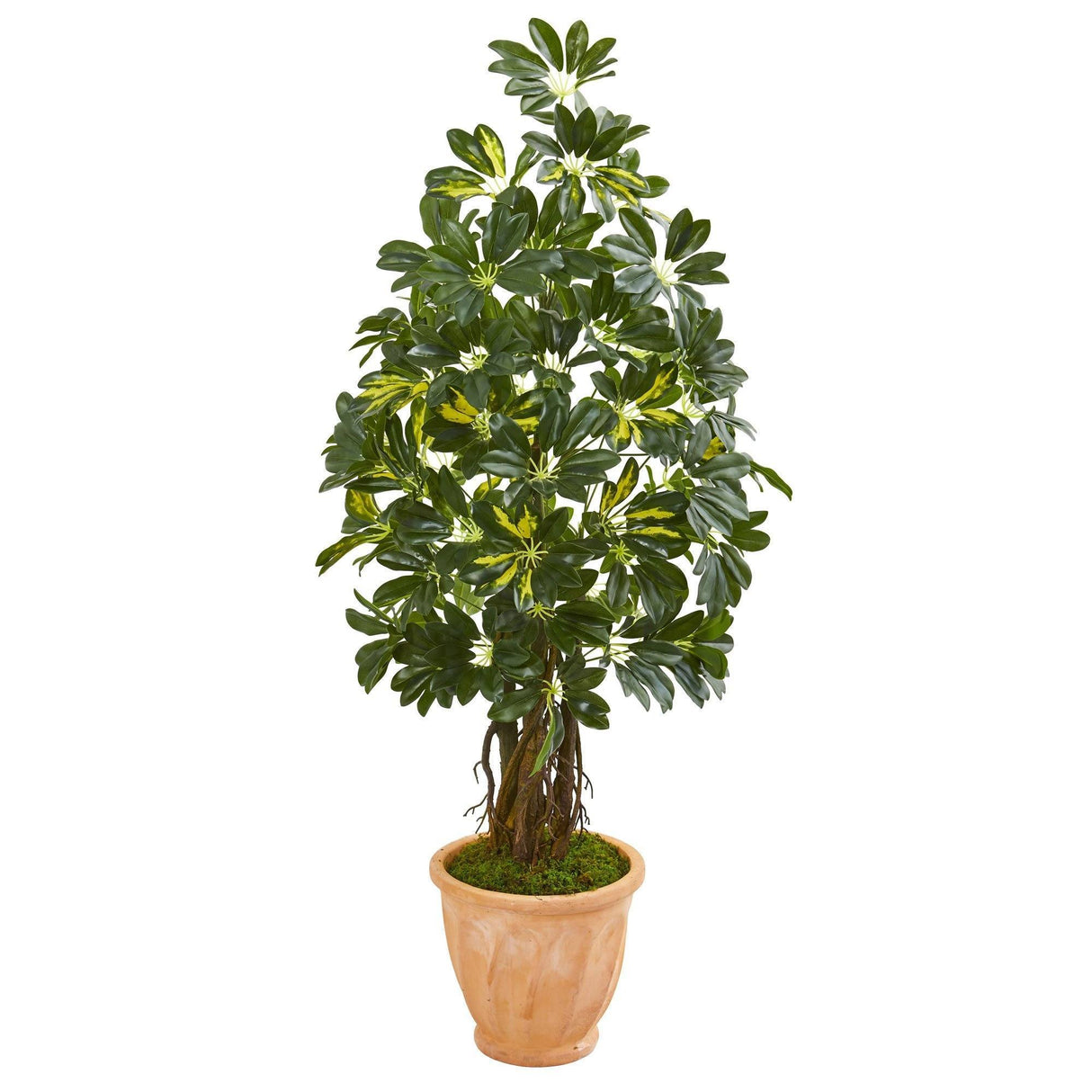 4.5’ Schefflera Artificial Tree in Terra Cotta Planter by Nearly Natural