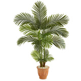 5’ Areca Palm Artificial Tree in Terra-Cotta Planter by Nearly Natural