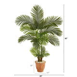 5’ Areca Palm Artificial Tree in Terra-Cotta Planter by Nearly Natural