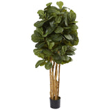 5’ Artificial Fiddle Leaf Fig Tree by Nearly Natural