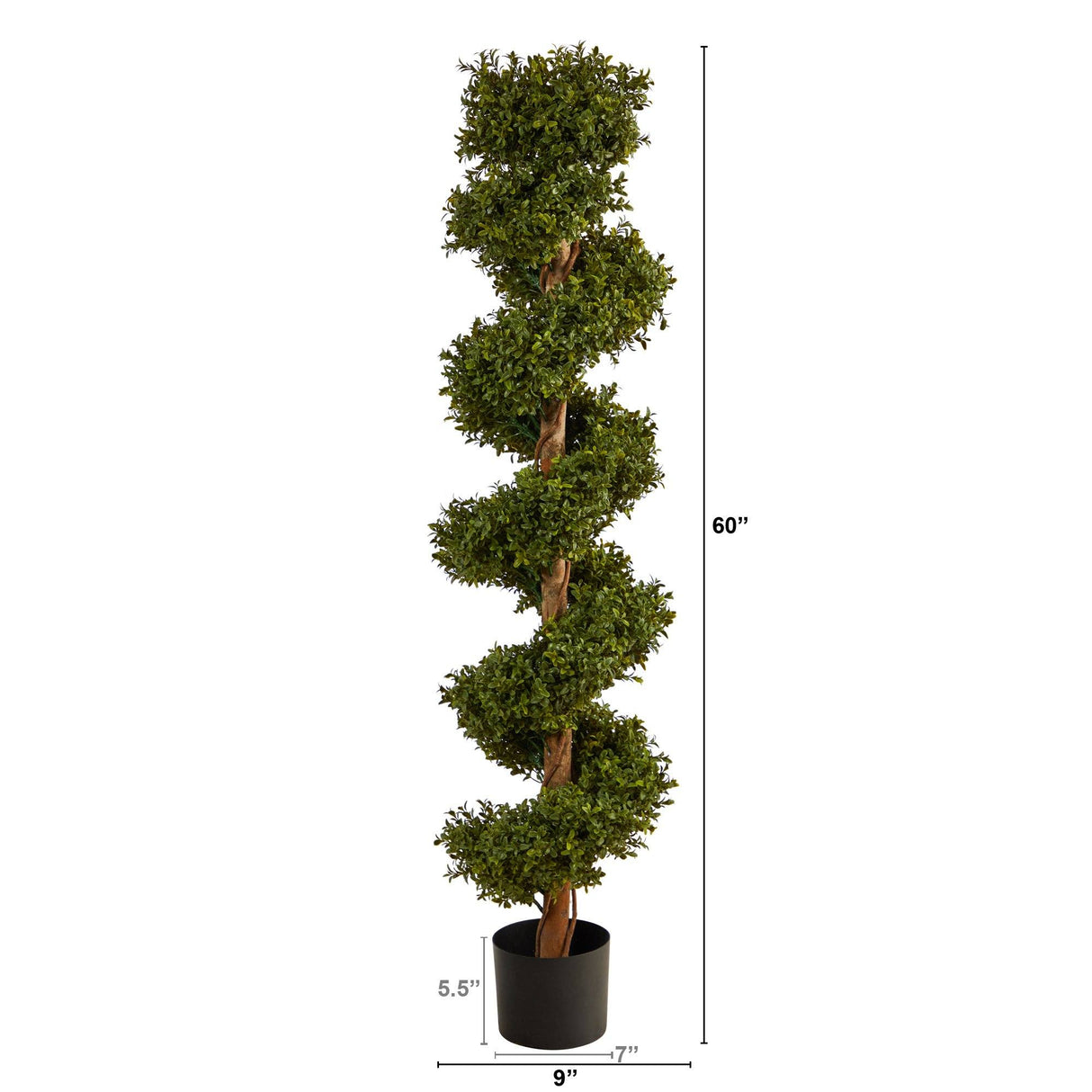 5’ Boxwood Spiral Topiary Artificial Tree (Indoor/Outdoor) by Nearly Natural