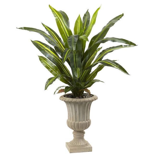 5’ Dracaena Plant with Urn (Real Touch) by Nearly Natural